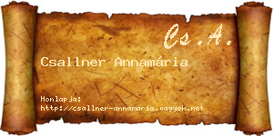 Csallner Annamária névjegykártya